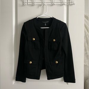NWOT WHBM Women's Jacket with Gold Accents | Black
